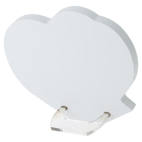 Quadretto laccato Papa Leone XIV forma cuore con lamina 10x10x3,5 cm 2
