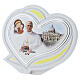 Quadretto laccato Papa Leone XIV forma cuore con lamina 10x10x3,5 cm s1