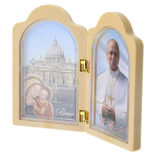 Dittico Papa Leone XIV in plastica 10x12,5 cm 2