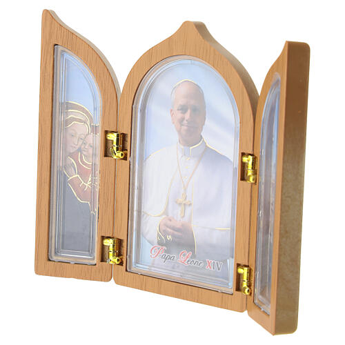 Trittico Papa Leone XIV in plastica 10x12,5 cm 2