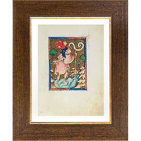 Tableaux, gravures, manuscrit enluminé: Saint Christophe code miniature