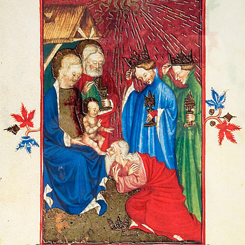 Adoración de los Reyes Magos manuscrito miniado 2