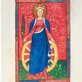 Tableaux, gravures, manuscrit enluminé: Sainte Catherine d'Alessandria code miniature