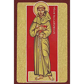 Estampe Saint François de Assisi avec livre