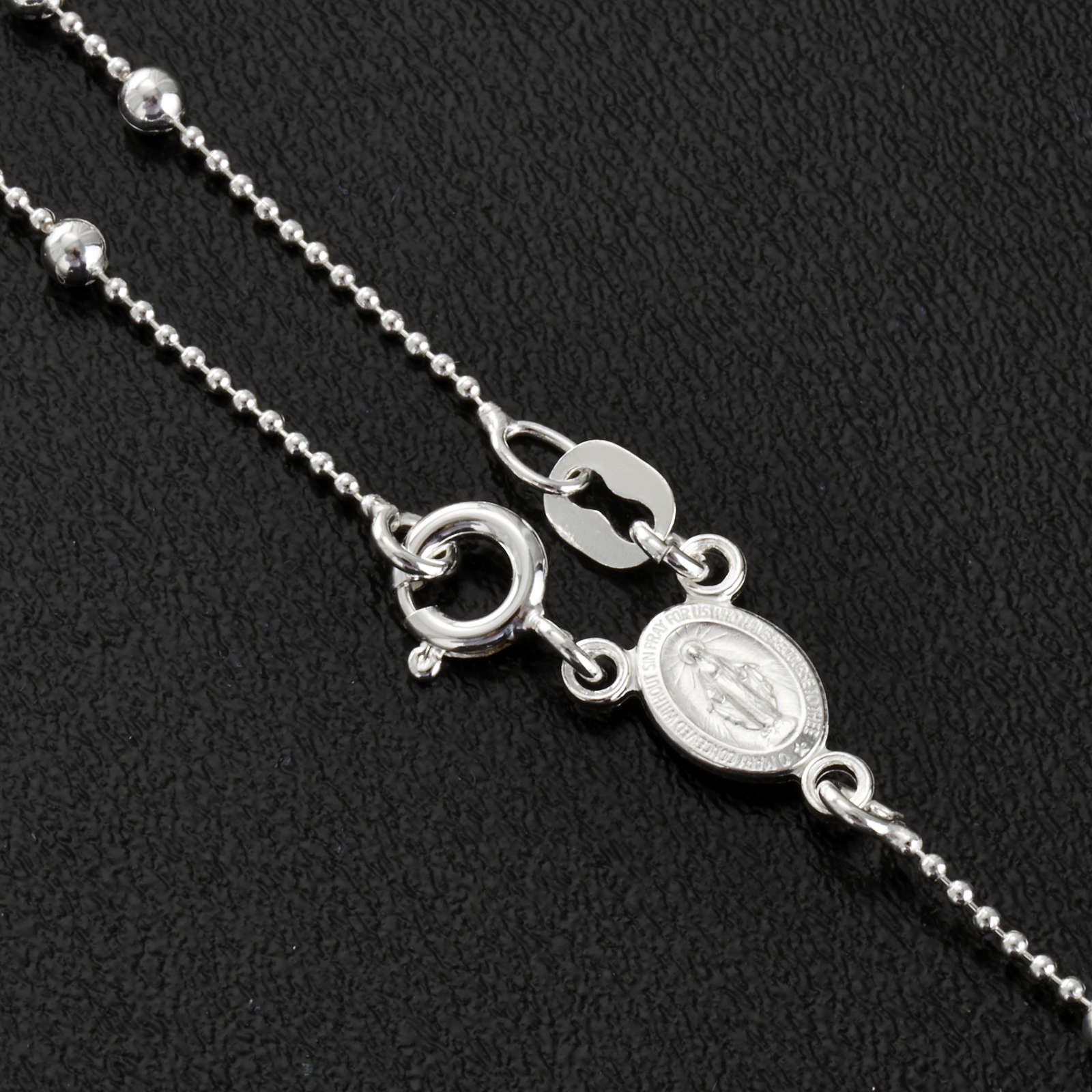 Rosary necklace silver 925 3 mm beads online sales on HOLYART.co.uk