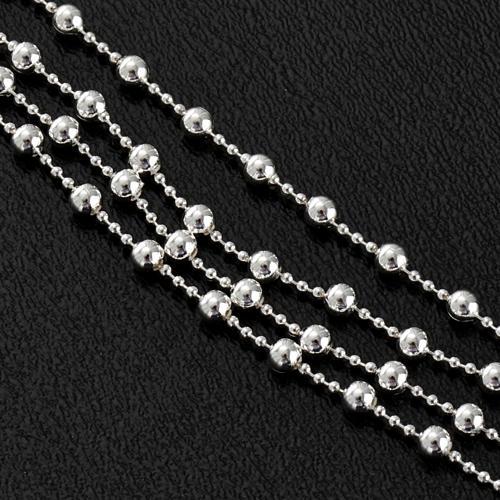 Collar rosario plata 925 cuentas 3 mm 4
