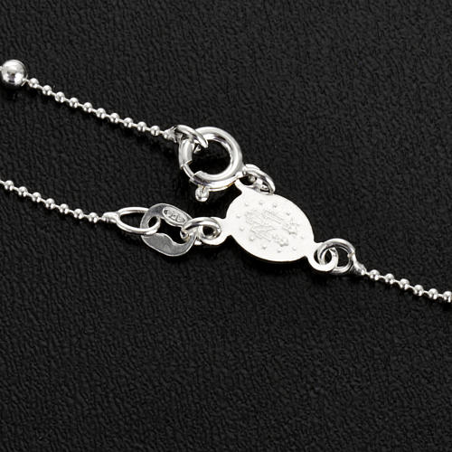 Collar rosario plata 925 cuentas 3 mm 5