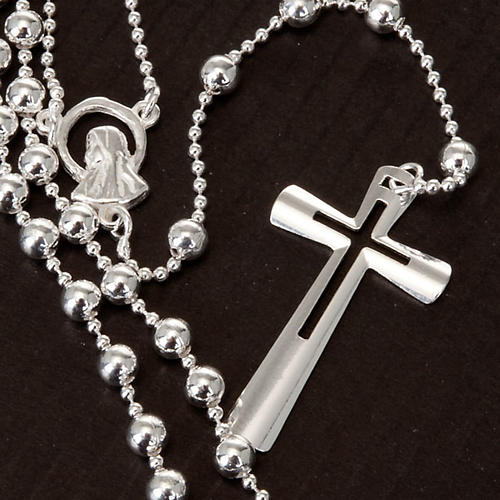 Silver rosary necklace, silver 925 4 mm beads 5