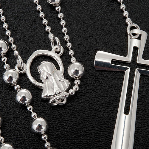Collar rosario plata 925 cuentas 4 mm 4
