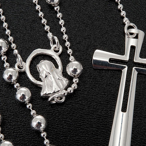 Collana rosario argento 925 grani 4 mm 4