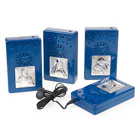 Digital Rosary with silver image blue version
