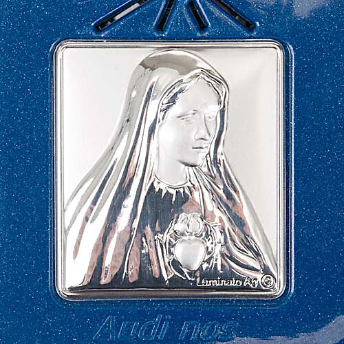 Digital Rosary with silver image blue version 3