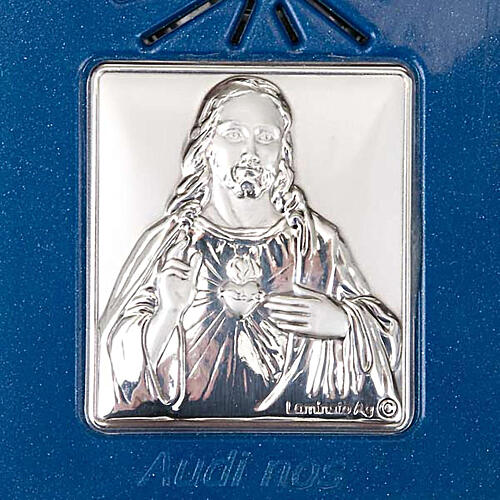 Digital Rosary with silver image blue version 4