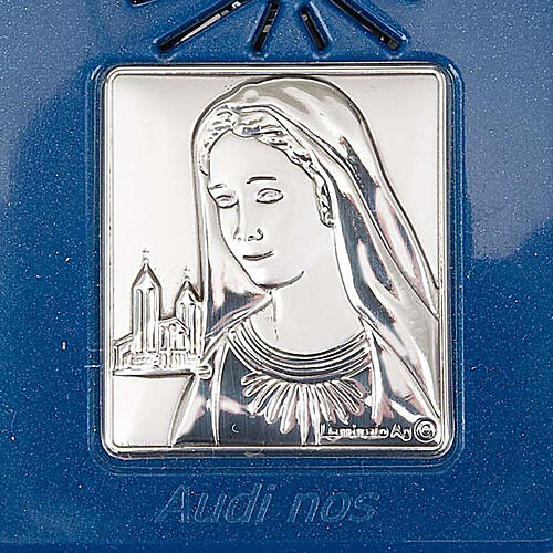 Digital Rosary with silver image blue version 5