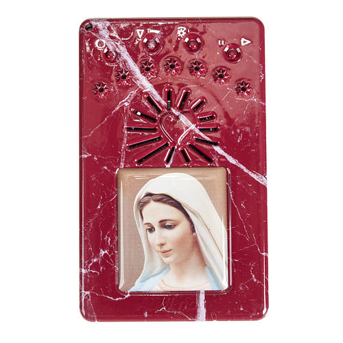 Electronic marbled red rosary with Litanies of the Blessed Virgin Mary 1