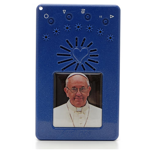Electronic blue rosary Pope Francis with litanies 1