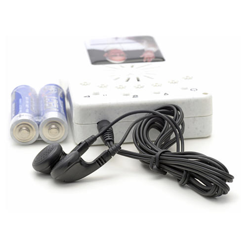 Electronic white rosary with Pope Francis saying hello and divine mercy chaplet 2