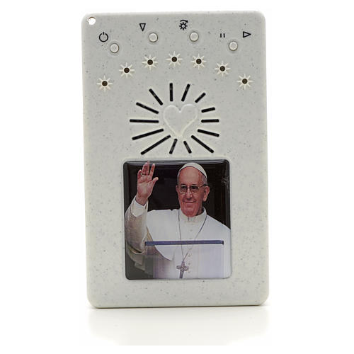 Rosario electrónico blanco Papa Francisco saluda Letanias 1