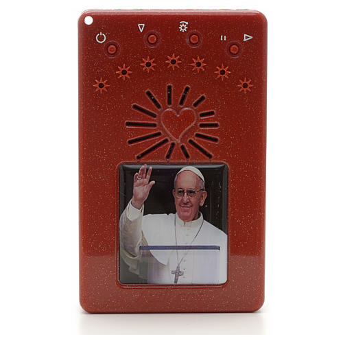 Electronic red rosary with Pope Francis saying hello and divine mercy chaplet 1