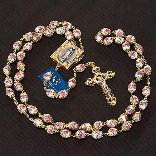 Ghirelli rosary hand-painted Bohemia glass beads 6