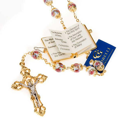 Ghirelli rosary hand-painted Bohemia glass beads 2