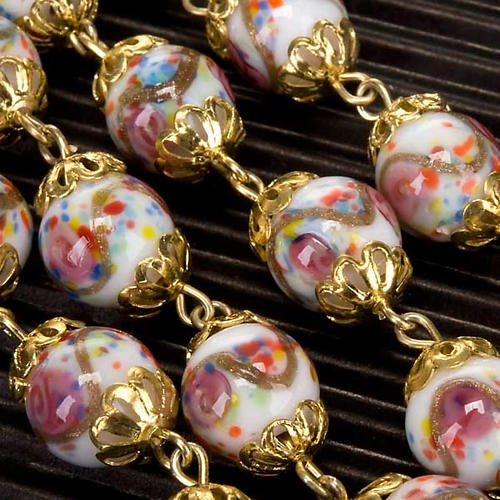 Ghirelli rosary hand-painted Bohemia glass beads 5