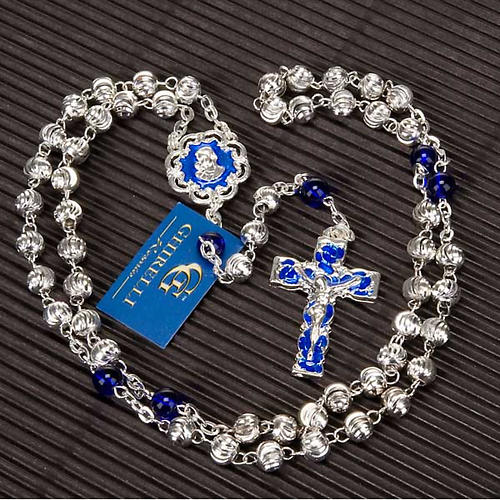 Ghirelli rosary blue and silver beads 4