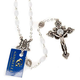 Ghirelli white glass rosary