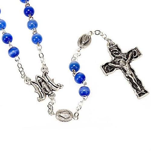 Ghirelli light blue glass rosary 1