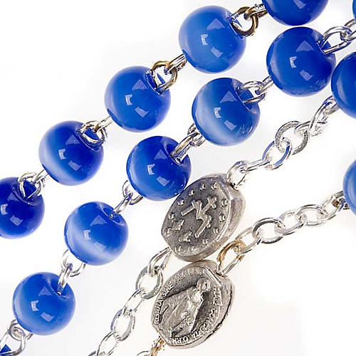 Ghirelli light blue glass rosary 3