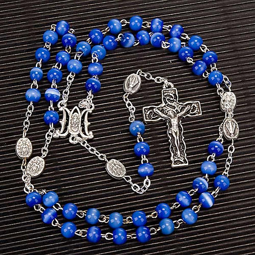 Ghirelli light blue glass rosary 4