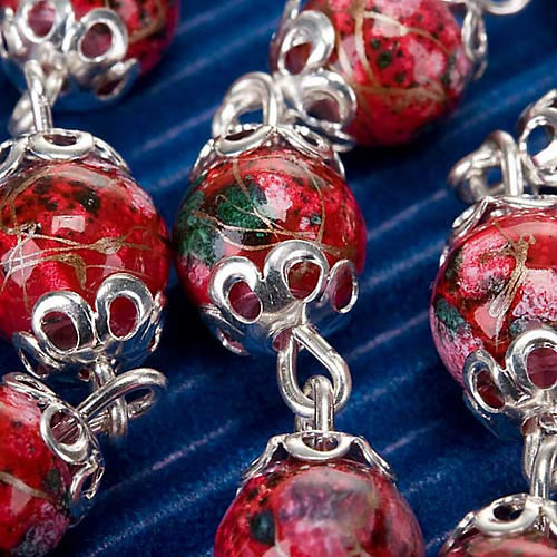 Rosenkranz Ghirelli Glas rot dekoriert 3