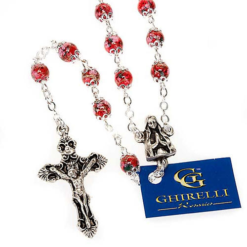 Ghirelli red glass rosary 1