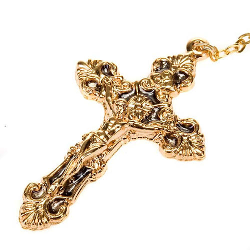 Ghirelli golden rosary blue medal beads 5