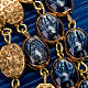 Ghirelli golden rosary blue medal beads s2