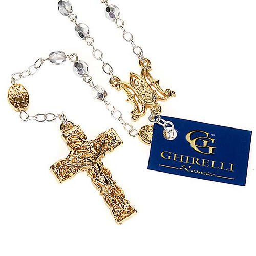 Ghirelli faceted glass silver rosary 1