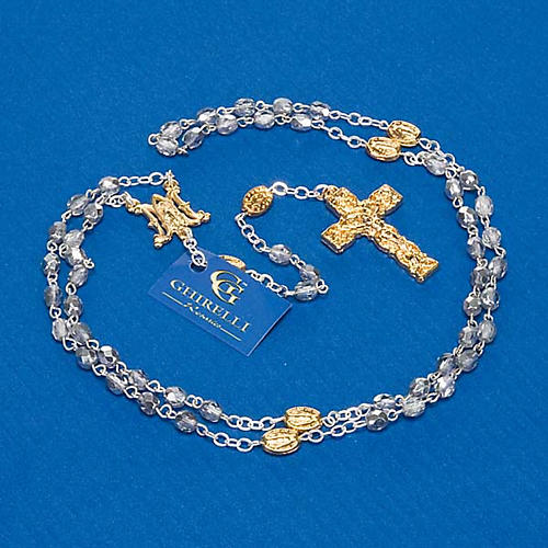 Ghirelli faceted glass silver rosary 5