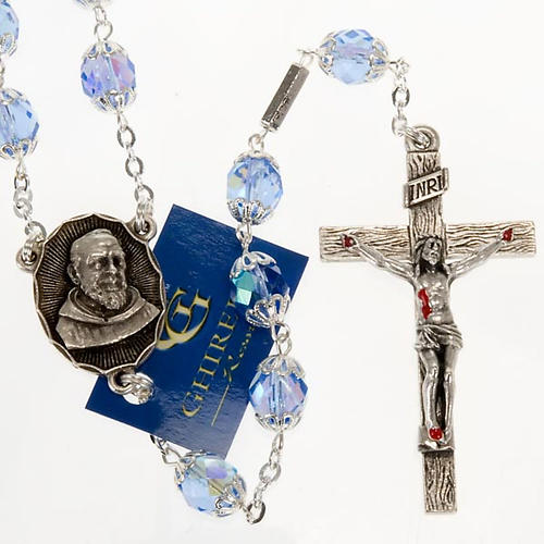 Ghirelli rosary sapphire glass Padre Pio 1