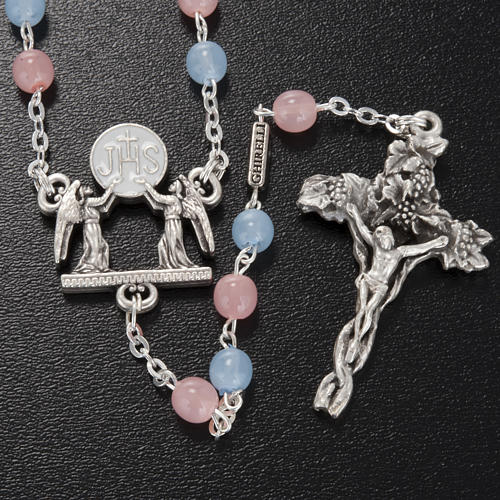 Rosario Ghirelli vetro Bohemia rosa azzurro 6 mm 2