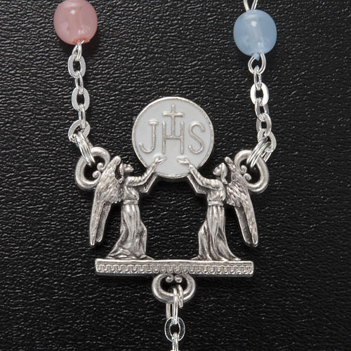 Ghirelli rosary with Bohemia glass pink and light blue 6 mm 3