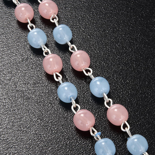 Ghirelli rosary with Bohemia glass pink and light blue 6 mm 4