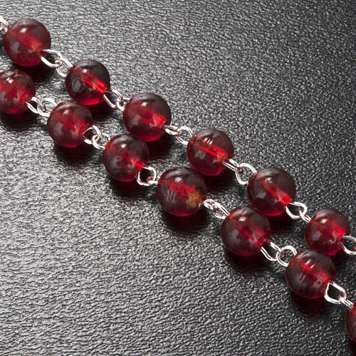 Ghirelli rosary Nativity and Bethlehem Star in red glass 6 mm 3