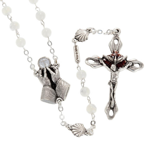 Ghirelli rosary with Divine Mercy in mother pearl 6 mm 1