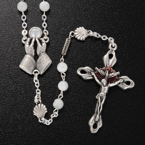 Ghirelli rosary with Divine Mercy in mother pearl 6 mm 2