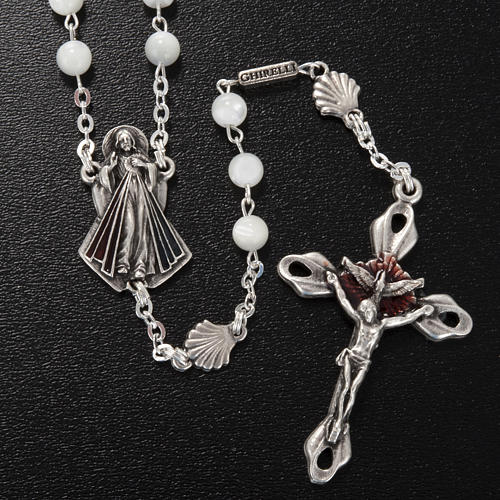 Ghirelli rosary with Divine Mercy in mother pearl 6 mm 3
