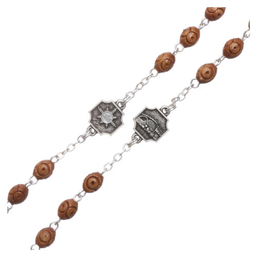 Ghirelli rosary with Padre Pio wood 5x7 mm 3