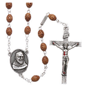 Ghirelli rosary with Padre Pio wood 5x7 mm