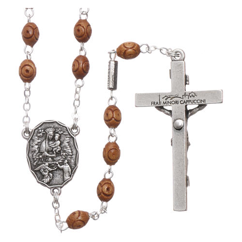 Ghirelli rosary with Padre Pio wood 5x7 mm 2