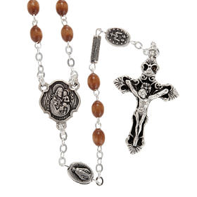 Ghirelli rosary with St. Joseph wood 4x6 mm