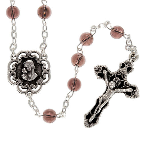 Ghirelli rosary with Virgin Lady and roses 6 mm 1